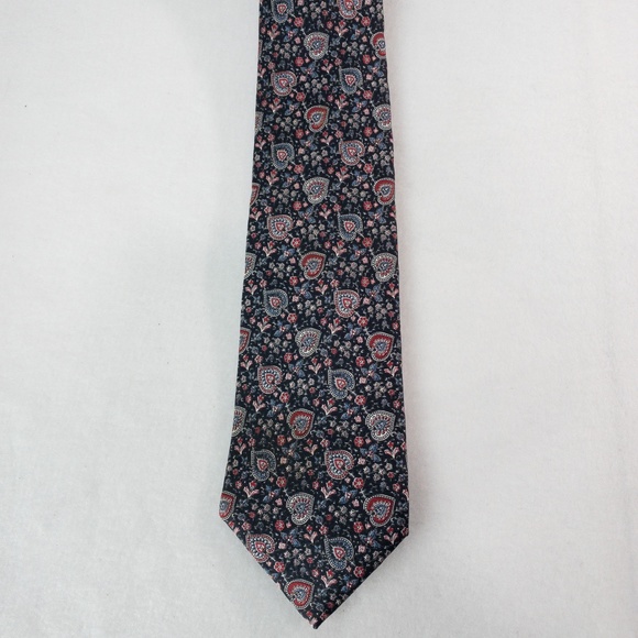 Christian Dior Tie 100% Silk Black Hearts Designer - Picture 2 of 7